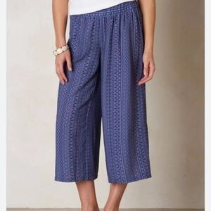 Prana Kiran Culotte Pants Purple Fog Wide Leg Flowy Elastic Waist NWT XL